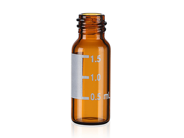 Vial a vite, passo 13/425, 15x45 mm vetro ambrato, graduato